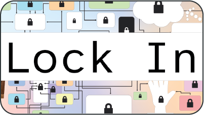 Logo for the game Lock In.